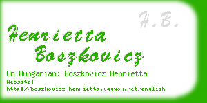 henrietta boszkovicz business card